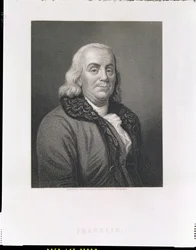 Porträtt av Benjamin Franklin, graverad av J. Thomson, pub. av William Mackenzie